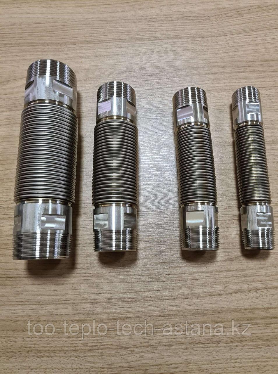 Компенсатор 1 1/4" (32 мм) тот баспайтын сильфон (AISI 321) және тот баспайтын жіп (AISI 304).