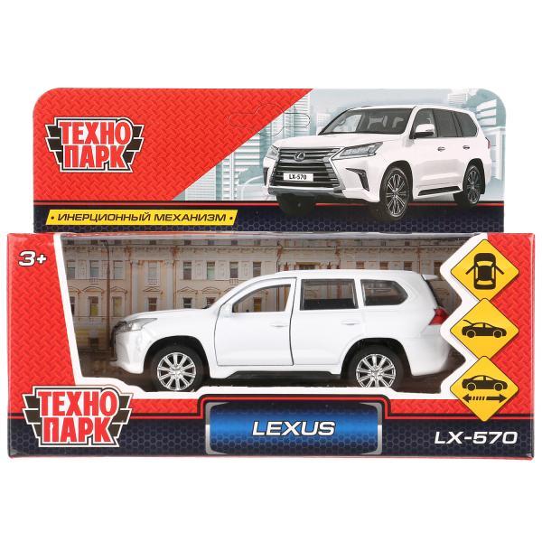 ТехноПарк Металлическая инерционная модель Lexus LX570, белый, 12 см.