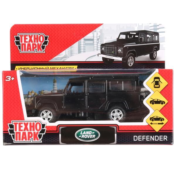 ТехноПарк Металлическая инерционная модель Land Rover Defender, чёрный, 12 см.