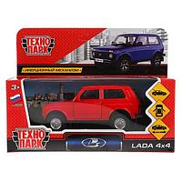 ТехноПарк Металл инерциялық моделі Lada 4x4 Нива, қызыл, 12 см.