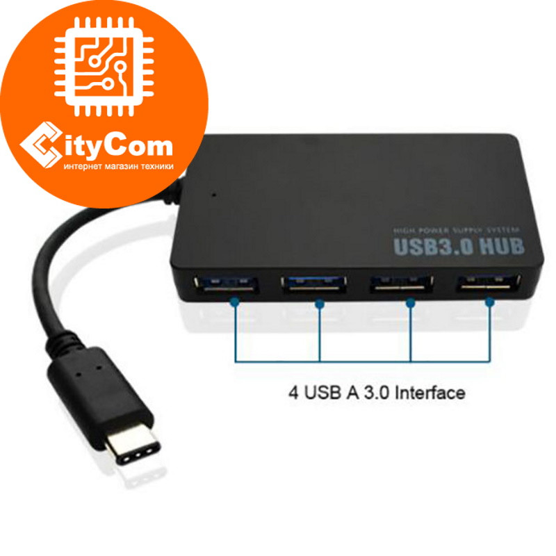 Расширитель USB портов, USB Type-C 4-port 3.0 HUB, HT-27D. Арт.6174 - фото 1 - id-p80971145