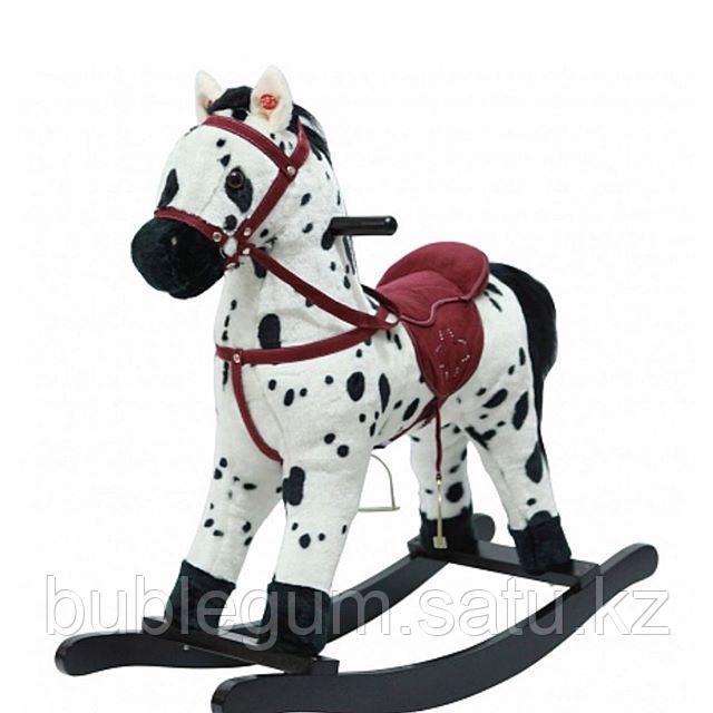 Качалка-лошадка "Pituso", белая с черными пятнами