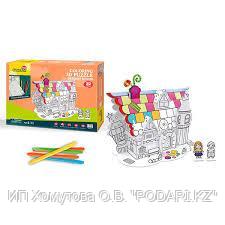Cubic Fun: Пазл-раскраска Десертный домик (5 фломастеров в комплекте)