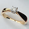Золотое кольцо с бриллиантом 0,17Сt VS2/G Ex-Cut