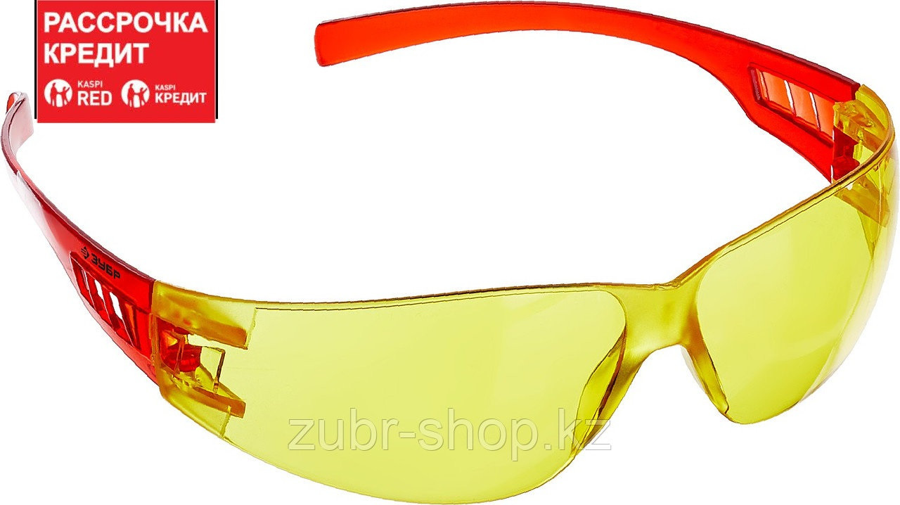 ЗУБР Мастер Желтые, очки защитные открытого типа, пластиковые дужки. (110326) - фото 1 - id-p80999470