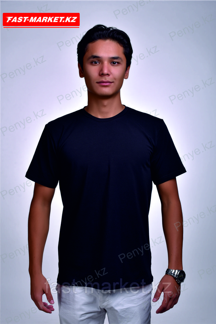 Футболка с круглым вырезом, цвет черный