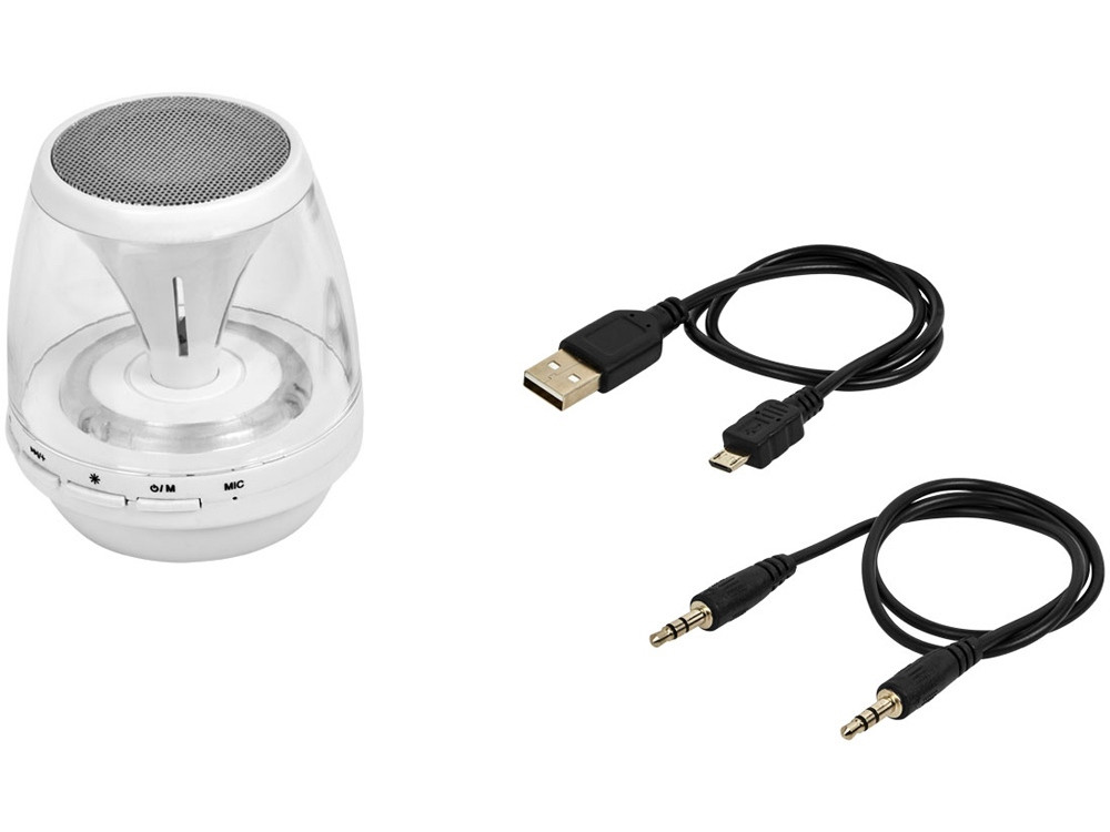 Портативная колонка Rave Light Up с функцией Bluetooth®, белый/прозрачный