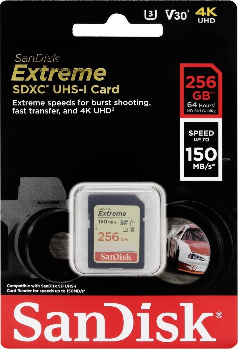 Карта памяти SanDisk EXTREME SD 256GB 150mb/s - фото 1 - id-p81003550