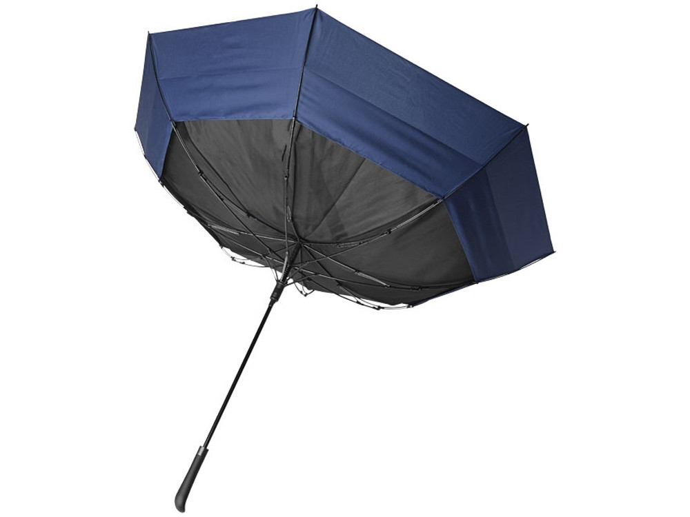 Выдвижной зонт 23-30 дюймов полуавтомат, черный/темно-синий - фото 4 - id-p81003065