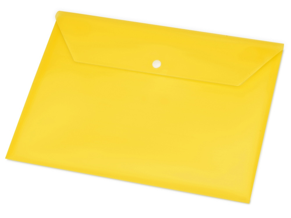 Папка-конверт А4 с кнопкой, желтый - фото 1 - id-p81003066