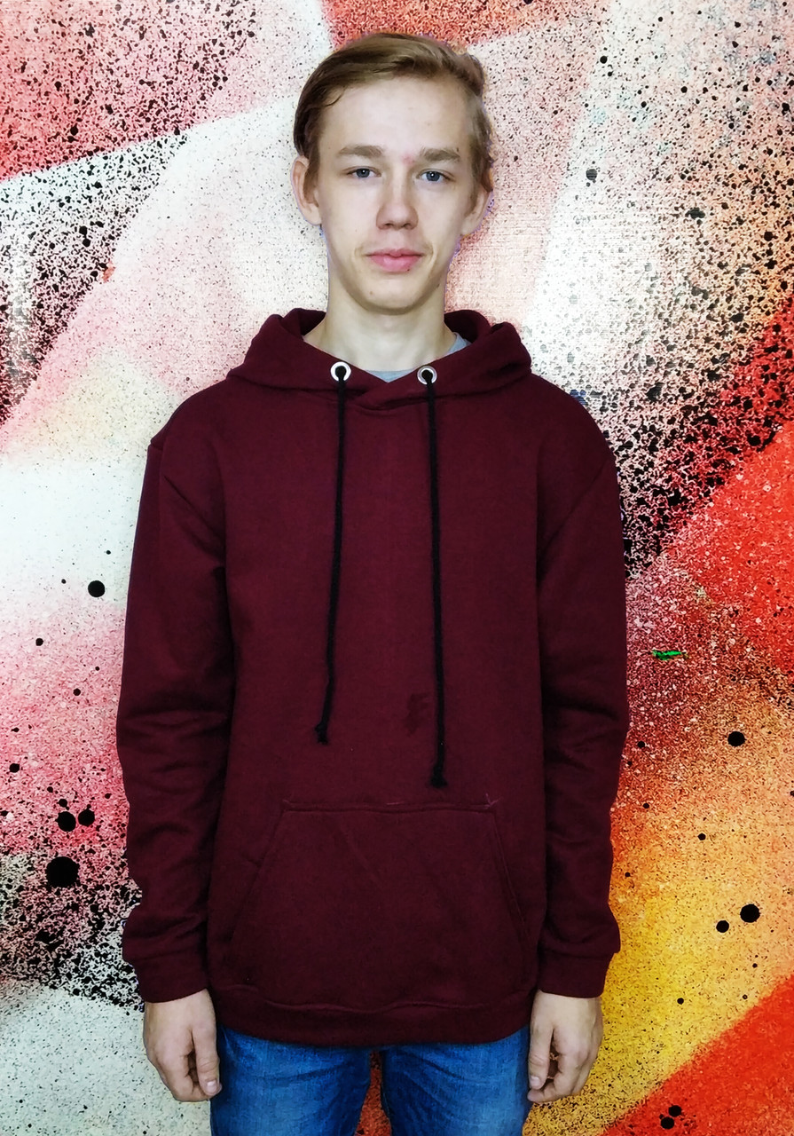 Худи Unisex, цвет: Бордо, 100% Х\Б, р-р: 48(M)