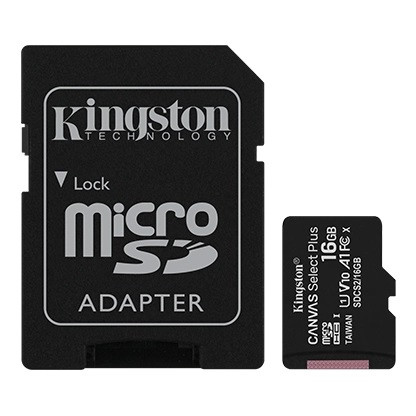 Kingston SDCS2/16GB-2P1A Карта памяти 16GB micro SDHC Canvas Select Plus 100R A1 C10 Two Pack + Single ADP