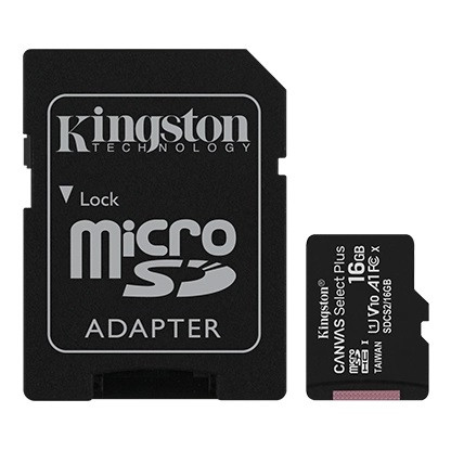 Kingston SDCS2/16GB-3P1A Карта памяти 16GB micro SDHC Canvas Select Plus 100R A1 C10 Three Pack + Single ADP