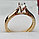 Золотое кольцо с бриллиантом 0.24Сt VS2/H EX-Cut, фото 3