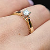 Золотое кольцо с бриллиантом 0.24Сt VS2/H EX-Cut, фото 8