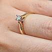 Золотое кольцо с бриллиантом 0.24Сt VS2/H EX-Cut, фото 5