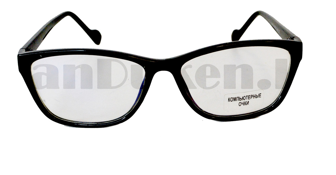 Компьютерные очки с тоненькой душкой узкая оправа глянцевые черные С1 - фото 10 - id-p81019757