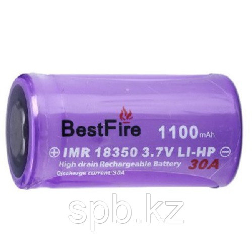 Аккумулятор 18350 1100 mAh 3.7V Li-ion - фото 2 - id-p81038563