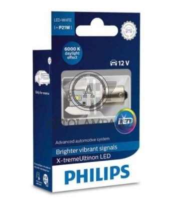 Philips LED White P21W 1156 BA15S 12898, фото 1