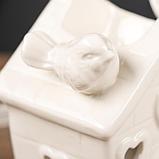 Аромалампа керамика "Домик с птичками" МИКС 11,5х11х7,5 см, фото 3