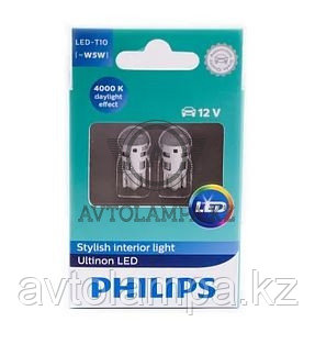 Philips LED White 4000K T10 W5W 11961 ULW 12V
