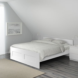 Кровать каркас БРИМНЭС белый 160х200 ИКЕА, IKEA, фото 2