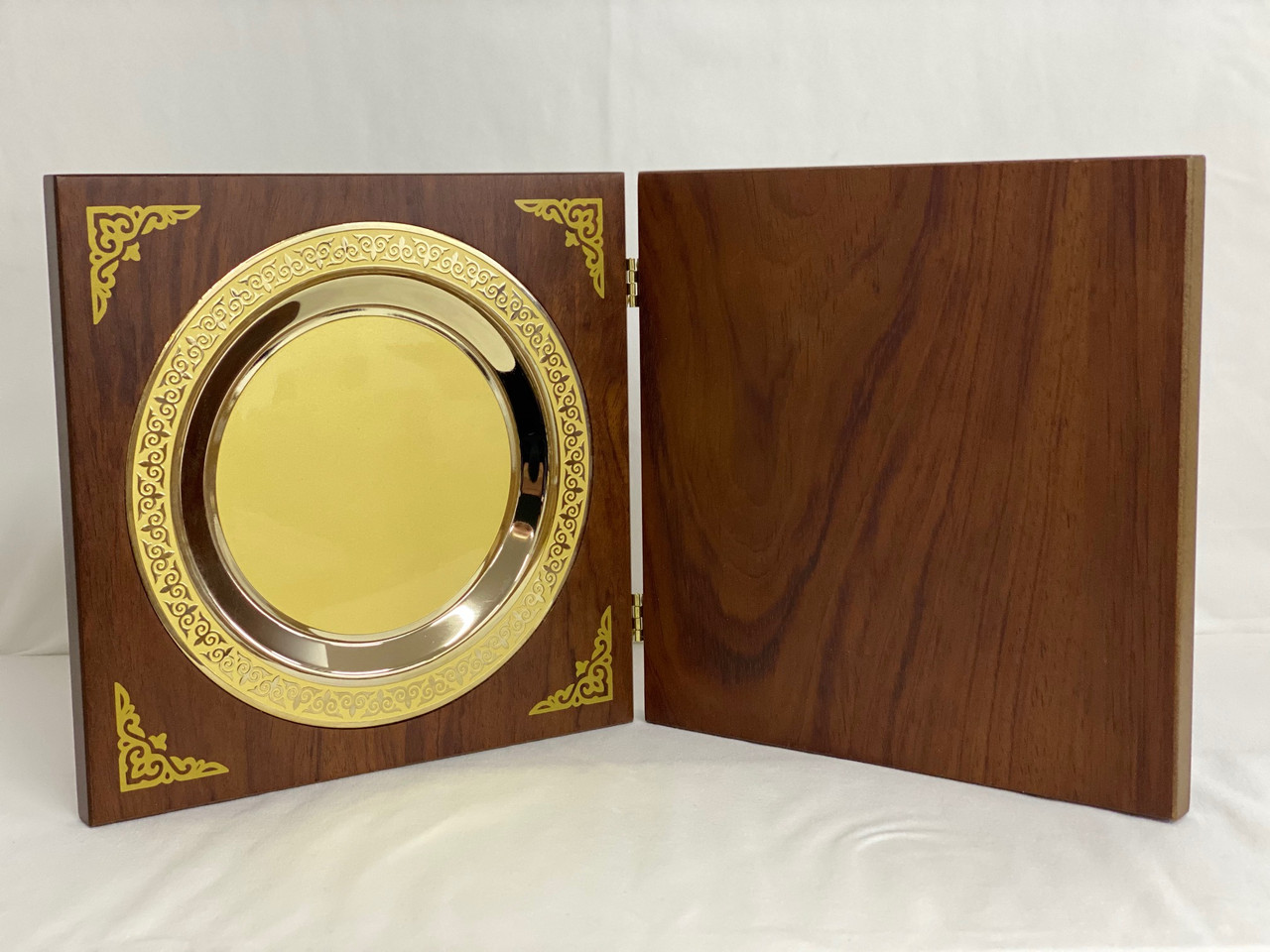 Наградная плакетка с тарелкой (Цвет - золото, диаметр 16см) - фото 2 - id-p81039444