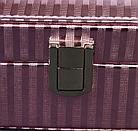 Кейс шкатулка сундучок ларец для драгоценностей и украшений кожзам Полосы розовая лак 7х20,5х14 см, фото 5
