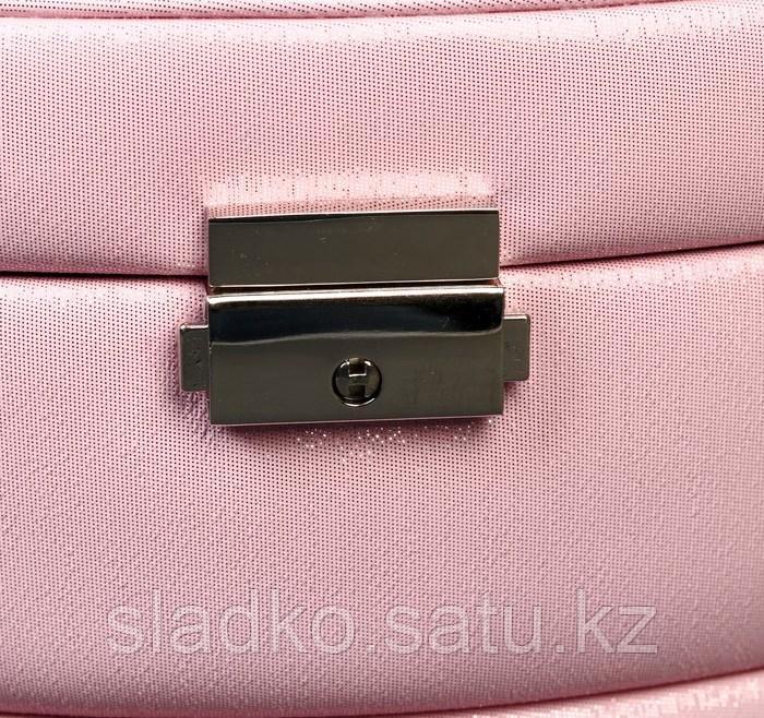 Кейс шкатулка сундучок ларец для драгоценностей и украшений кожзам Микроблёстки розовая 11,2х12х12 см - фото 3 - id-p81057954