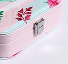 Кейс шкатулка сундучок ларец для драгоценностей и украшений кожзам Розовый цветок 5х10х15 см, фото 2