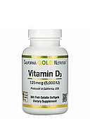 California Gold Nutrition, Витамин D3, Д3 5,000 МЕ, 360 капсул.