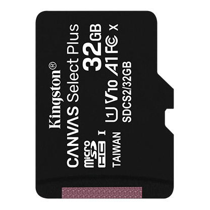 Kingston SDCS2/32GBSP Карта памяти 32GB microSDHC Canvas Select Plus 100R A1 C10 Card + Adapter - фото 1 - id-p81110858