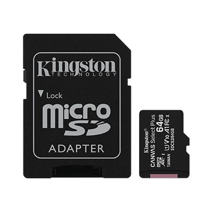 Kingston SDCS2/64GB-2P1A Карта памяти 64GB micro SDHC Canvas Select Plus 100R A1 C10 Two Pack + Single ADP