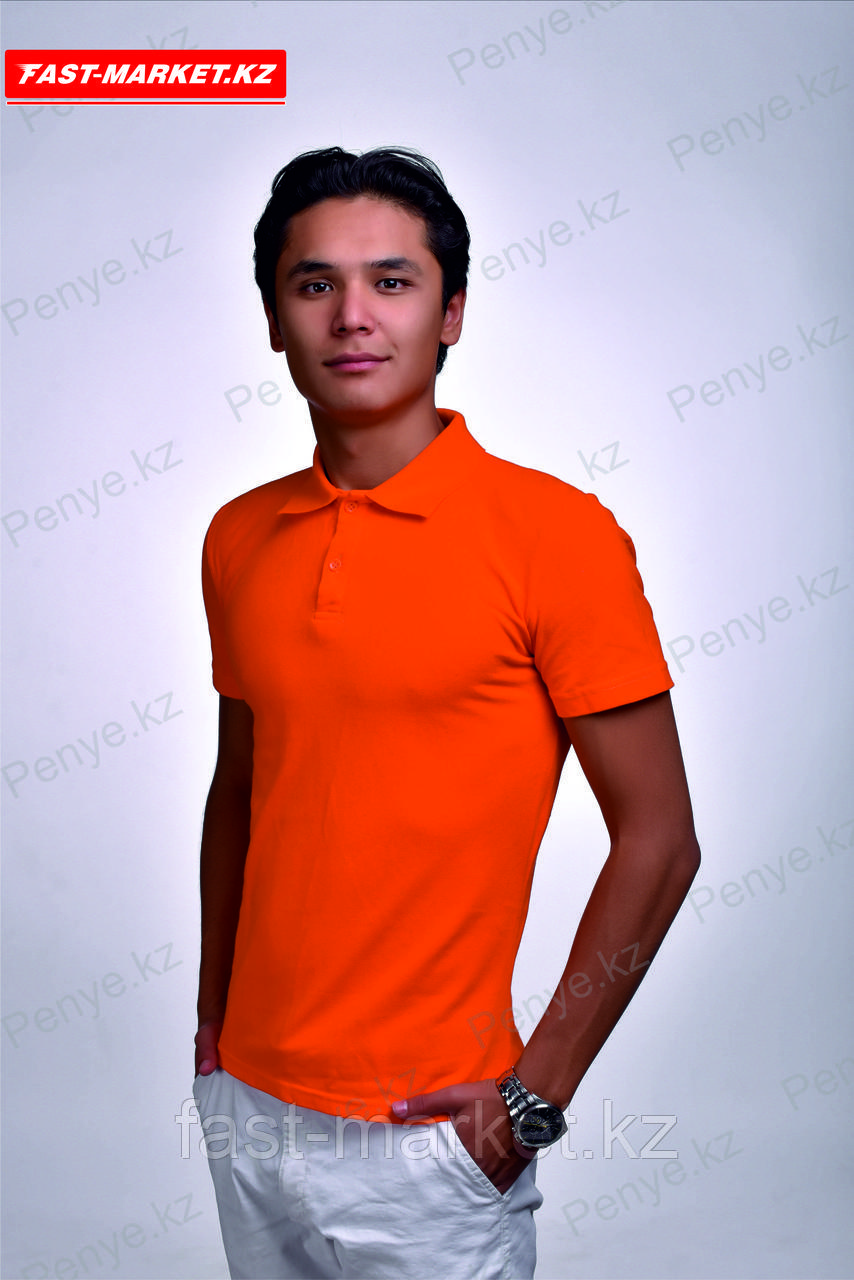 Купить футболку поло оранжевого цвета, фото 1