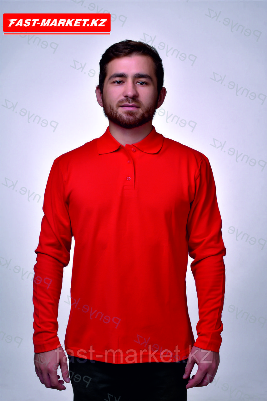 Рубашка поло с длинными рукавами красная - фото 2 - id-p81114704