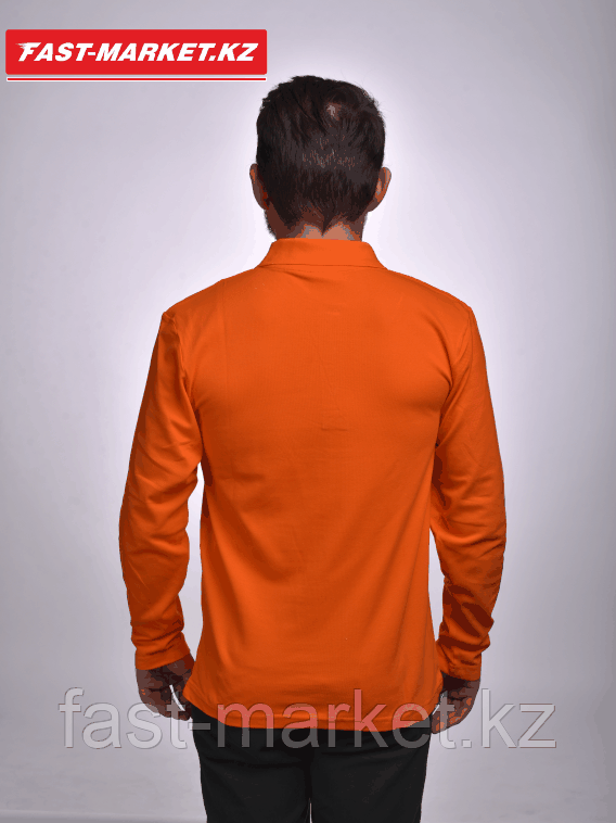 Поло оранжевое с длинными рукавами - фото 2 - id-p81117348