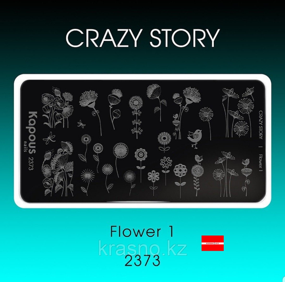 Пластина для стемпинга Crazy story Flower, фото 1