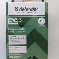 Сетевой фильтр Defender ES 3.0 - 3,0 М, 5 розеток, черный