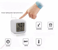 Часы-ночник Color Changing Clock (меняют цвет), фото 4