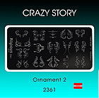 Пластина для стемпинга Crazy story Ornament, фото 2