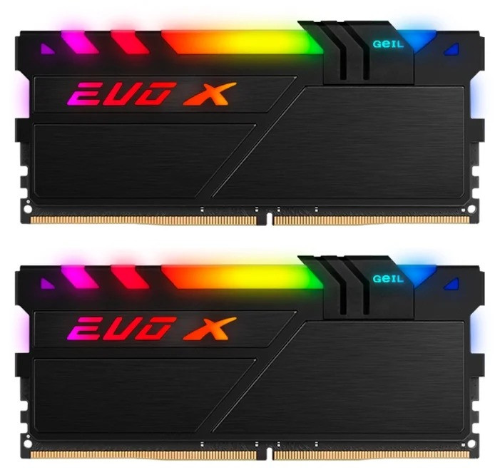 Оперативная память GEIL PC4-25600 EVO X II Black с RGB подсветкой 32GB Kit (2x16GB DDR4 3200MHz)