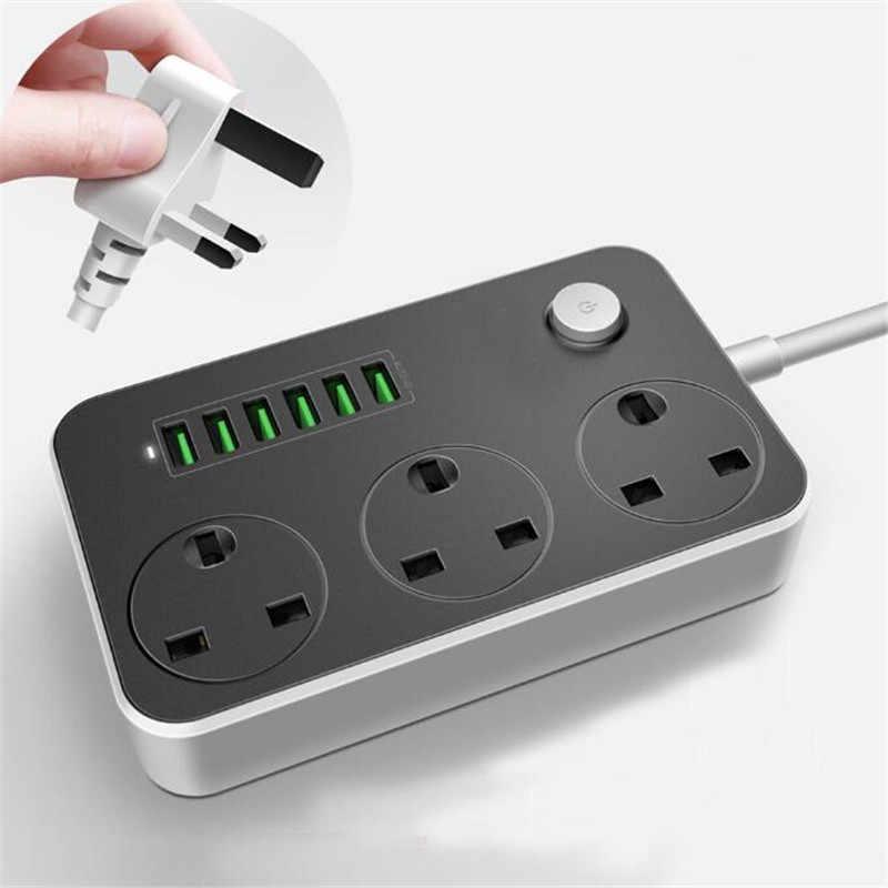 Розетка питания с 3 AC + 6 USB-адаптером зарядного устройства 3.4 A