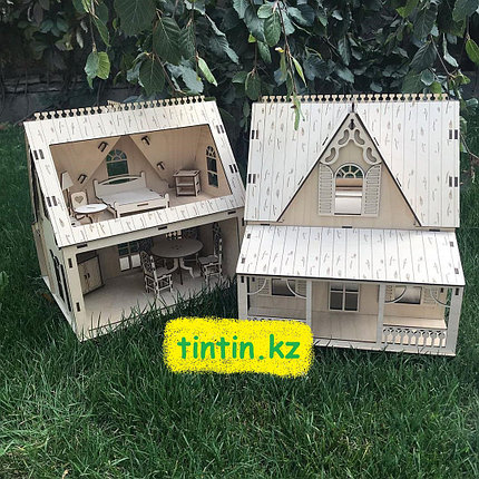 Деревянный кукольный домик, 33х36х32 см, фото 2
