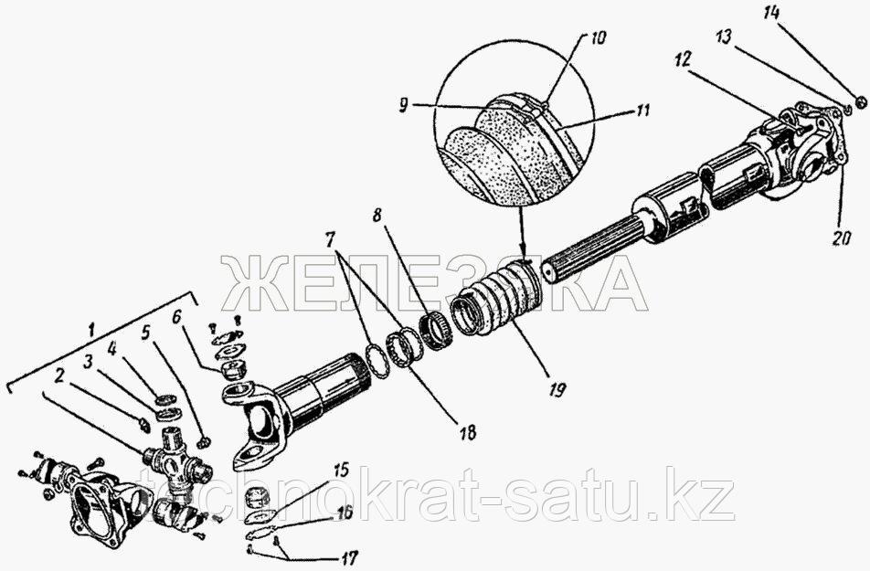 Вал карданный ГАЗ 51 1660 мм