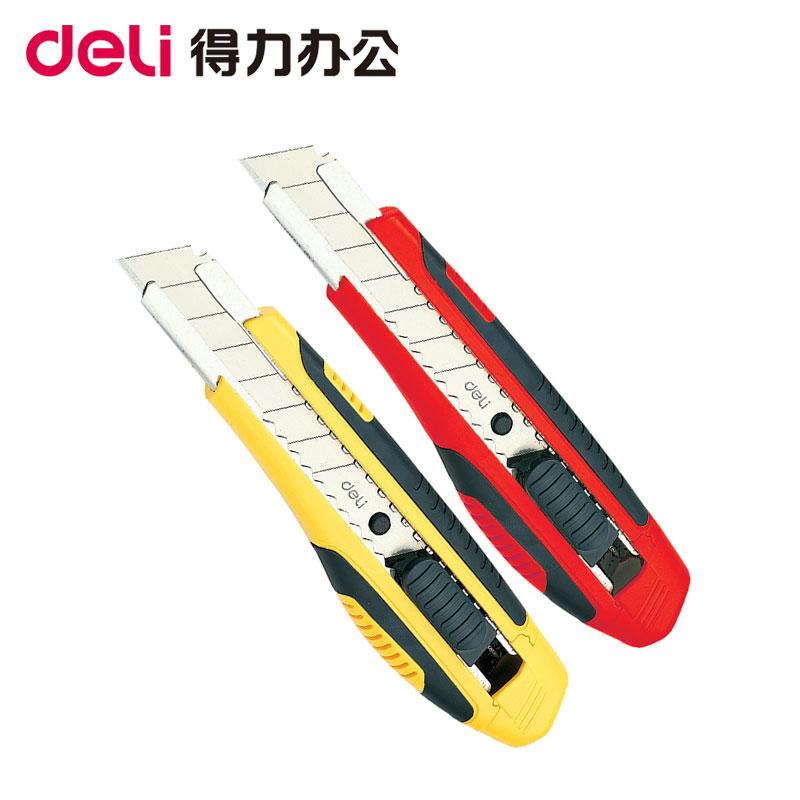Канцелярский нож 18мм с фиксатором Deli 2047 ассорти - фото 1 - id-p81255900