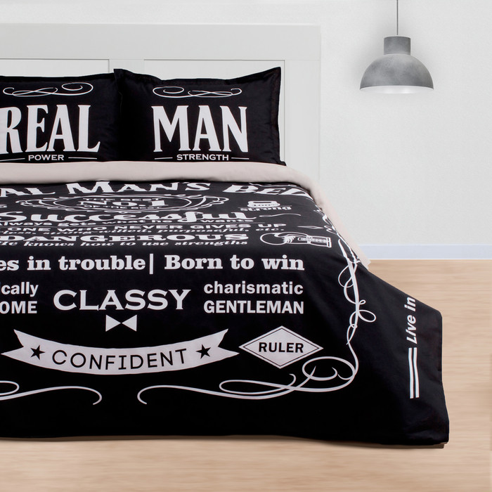 Постельное бельё "Этель" евро Real Man 200х217 см, 220х240 см, 50х70+3 см - 2 шт