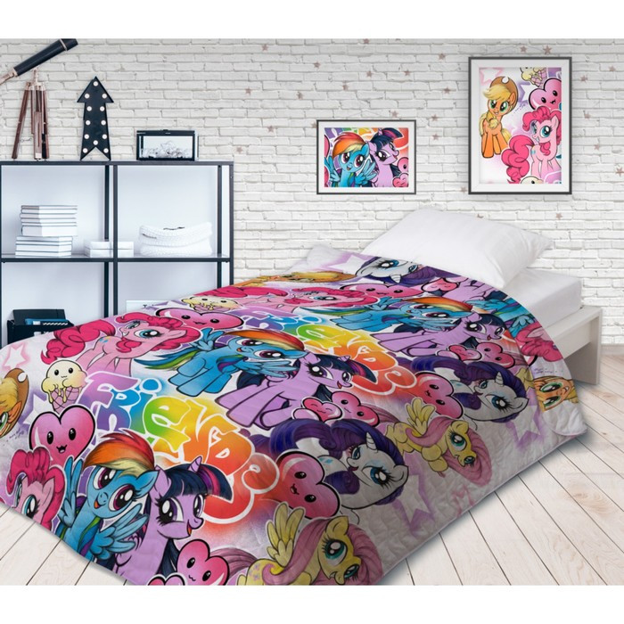 Покрывало стеганое Непоседа НЕОН My Little Pony Граффити 145х200см поплин 105 гм хл100%