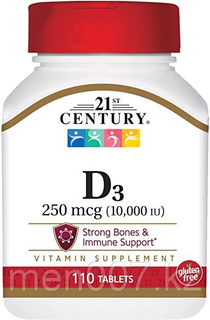 БАД Витамин D3, 250 мкг 10000 ME (110 таблеток) 21st Century