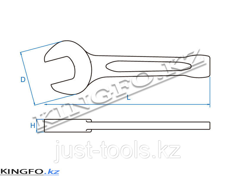 Ключ рожковый силовой ударный 75 мм. KING TONY 10A0-75 - фото 2 - id-p81323460