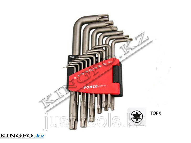 Набор Г-образных ключей TORX, T6-T60, 15 пр. FORCE 5151L